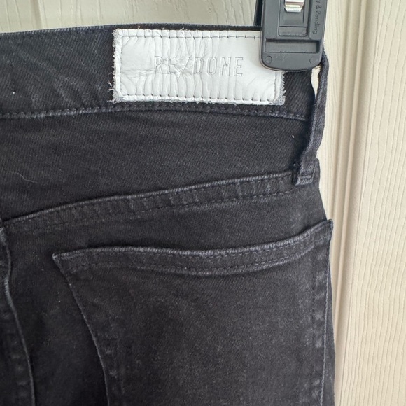 RE/DONE Jeans Womens Originals High Rise Loose Washed Black Rips Button Fly 27 - Picture 11 of 16